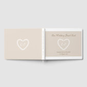 Monogram Champagne Wit Goud Hart Vormig Huwelijk Gastenboek (Volledig)