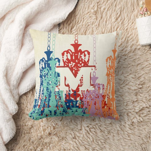 Monogram Chandelier Designer Pillow Kussen (Deken)