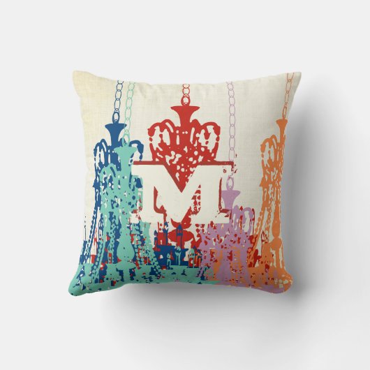 Monogram Chandelier Designer Pillow Kussen (Achterkant)