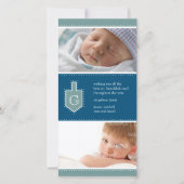 Monogram Chanoeka Dreidel Fotokaart Feestdagenkaart (Voorkant)