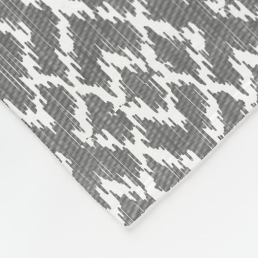 Monogram Charcoal Gray Tribal Ikat Diamond Pattern Fleece Deken (Hoek)