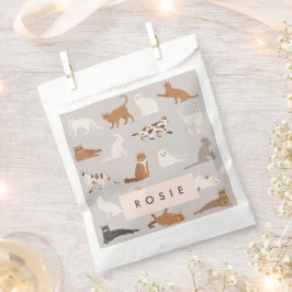 Monogram Charmante Kattenpatroon Kattenliefhebbers Bedankzakje