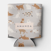 Monogram Charmante Kattenpatroon Kattenliefhebbers Blikjeskoeler (Voorkant)