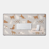 Monogram Charmante Kattenpatroon Kattenliefhebbers Bureaumat (Keyboard & Muis)