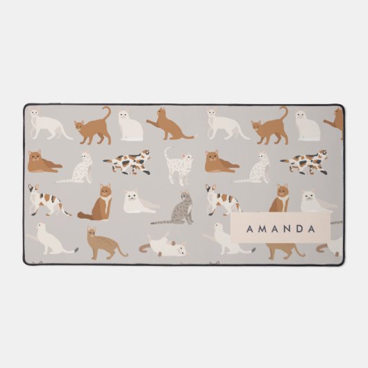 Monogram Charmante Kattenpatroon Kattenliefhebbers Bureaumat (Voorkant)