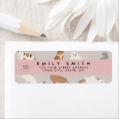 Monogram Charmante Kattenpatroon Kattenliefhebbers Etiket (Insitu)