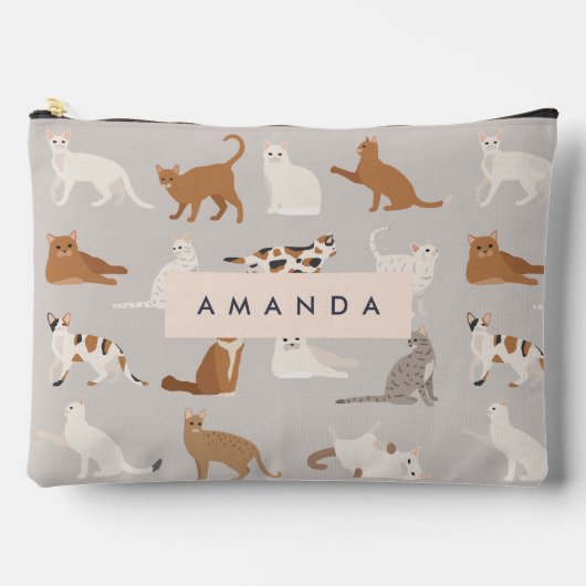 Monogram Charmante Kattenpatroon Kattenliefhebbers Etui (Voorkant)