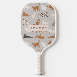 Monogram Charmante Kattenpatroon Kattenliefhebbers Pickleball Paddle