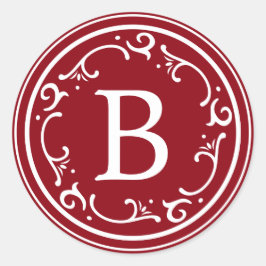 Monogram Charming Rustige Kerstmis Ronde Sticker