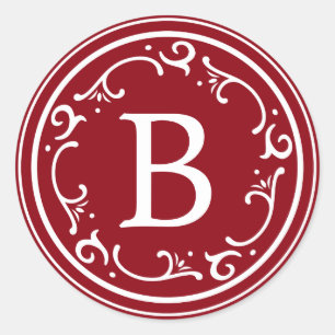 Monogram Charming Rustige Kerstmis Ronde Sticker