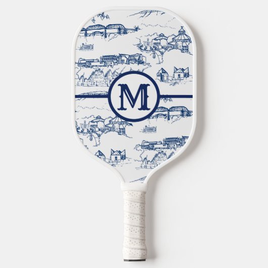 Monogram Chattanooga Blue Toile Pickleball Paddle (Voorkant)