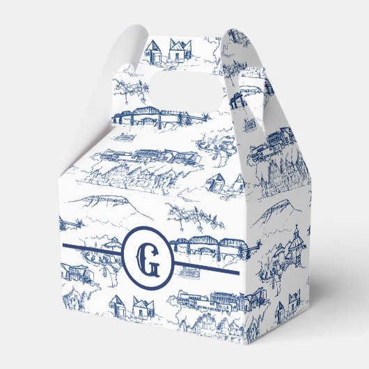Monogram Chattanooga Toile Blue Bedankdoosjes (Achterkant)
