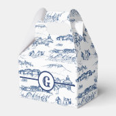 Monogram Chattanooga Toile Blue Bedankdoosjes (Voorkant Zijde)