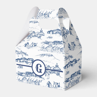 Monogram Chattanooga Toile Blue Bedankdoosjes