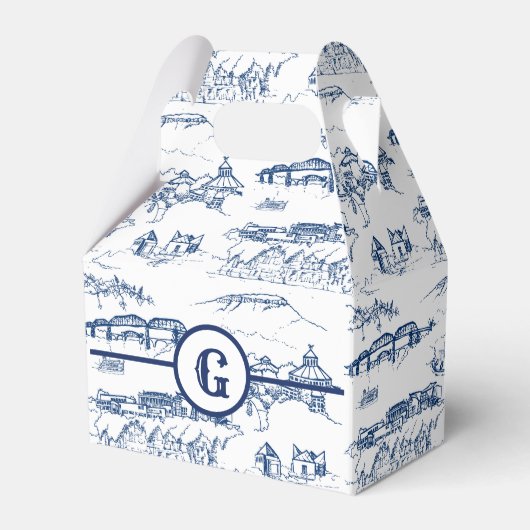 Monogram Chattanooga Toile Blue Bedankdoosjes (Voorkant Zijde)