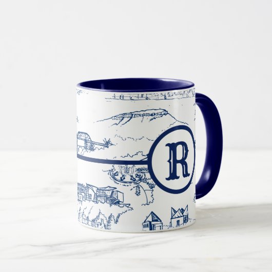 Monogram Chattanooga Toile Blue Mok (Voorkant rechts)