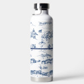 Monogram Chattanooga Toile Blue Water Flacon Waterfles (Rechts)
