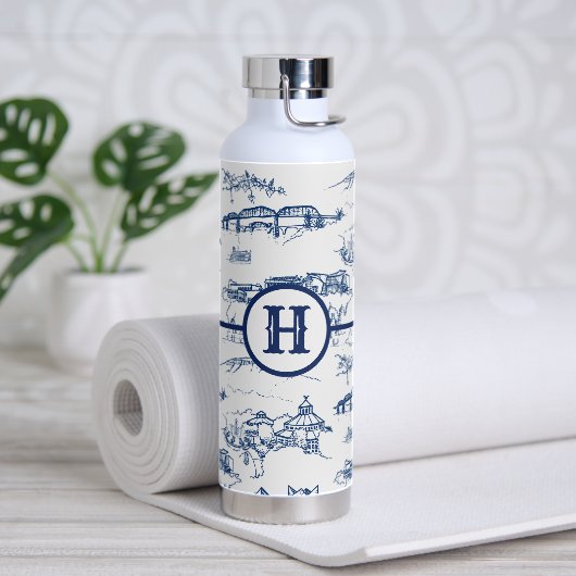 Monogram Chattanooga Toile Blue Water Flacon Waterfles (Yoga)