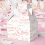 Monogram Chattanooga Toile Blush Bedankdoosjes<br><div class="desc">Liefde Chattanooga? Show het af met deze monogrammed-doos met een Chattanooga-themed toile de juoy! Ideaal voor je Chattanooga bruiloft. Kijk goed naar het ontwerp en je herkent elementen zoals de Walnut Street Bridge, de Market Street Bridge, het Tennessee Aquarium, Lookout Mountain, een stoomboot op de Tennessee-rivier, de carrousel in Coolidge...</div>