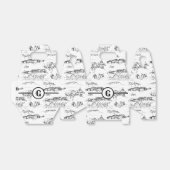 Monogram Chattanooga Toile Favor Box Bedankdoosjes (Uitgevouwen)