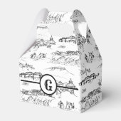 Monogram Chattanooga Toile Favor Box Bedankdoosjes (Voorkant Zijde)
