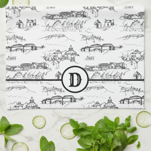Monogram Chattanooga Toile Kitchen Towel Theedoek (Gevouwen)