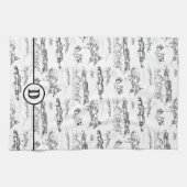Monogram Chattanooga Toile Kitchen Towel Theedoek (Horizontaal)