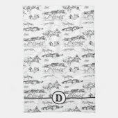 Monogram Chattanooga Toile Kitchen Towel Theedoek (Verticaal)