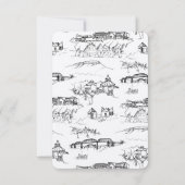 Monogram Chattanooga Toile Note Card Notitiekaartje (Achterkant)