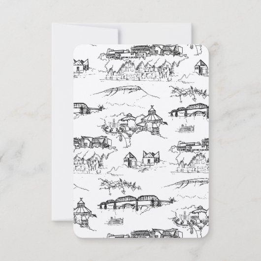 Monogram Chattanooga Toile Note Card Notitiekaartje (Achterkant)