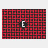Monogram Checkerboard voor rode en zwarte buffelpl Inpakpapier Vel (Voorkant 2)