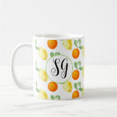 Monogram Cheerful Citrus lemon oranje Coffee Mok (Links)