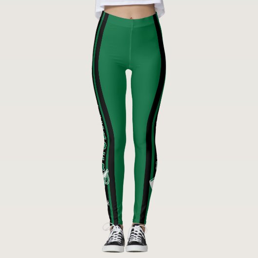 Monogram Cheerleader Donkergroen Leggings (Voorkant)