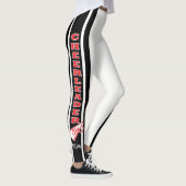 Monogram Cheerleader Rood, Wit Zwart Leggings (Rechts)