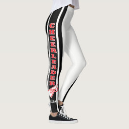 Monogram Cheerleader Rood, Wit Zwart Leggings