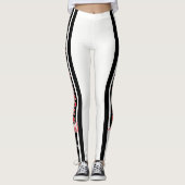 Monogram Cheerleader Rood, Wit Zwart Leggings (Voorkant)
