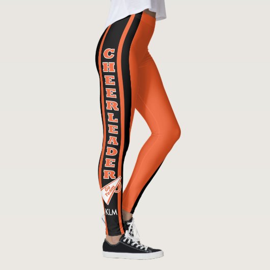 Monogram Cheerleader Sinaasappel Leggings (Rechts)
