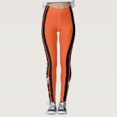 Monogram Cheerleader Sinaasappel Leggings (Voorkant)