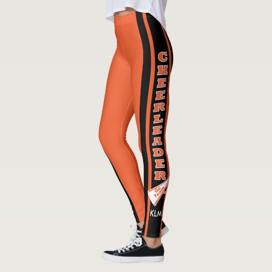 Monogram Cheerleader Sinaasappel Leggings (Links)