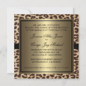 Monogram Cheetah, Leopard Wedding Kaart (Achterkant)