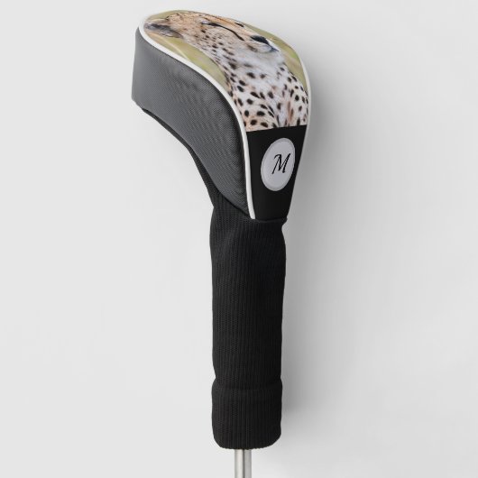 Monogram Cheetah natuurdier gepersonaliseerd Golfheadcover (Schuin)