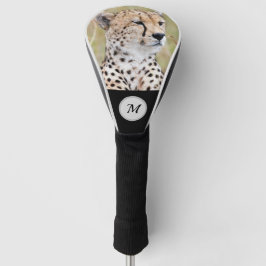 Monogram Cheetah natuurdier gepersonaliseerd Golfheadcover