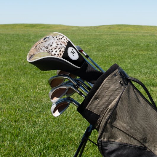 Monogram Cheetah natuurdier gepersonaliseerd Golfheadcover (Insitu)