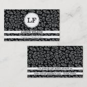 Monogram | Cheetah Print (grijs) Visitekaartje (Voorkant / Achterkant)