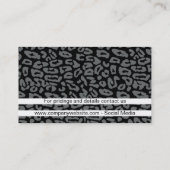 Monogram | Cheetah Print (grijs) Visitekaartje (Achterkant)