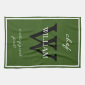 Monogram + Chef's NAME maken geweldig eten Rustic  Theedoek (Horizontaal)