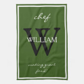 Monogram + Chef's NAME maken geweldig eten Rustic  Theedoek (Verticaal)