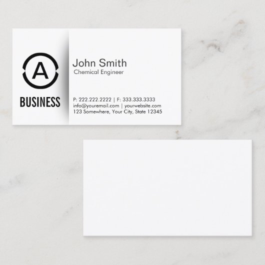 Monogram Chemical Engineer Visitekaartje (Voorkant / Achterkant)