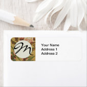 Monogram Cherry Blossom Aziatische Japanse kunst Etiket (Insitu)