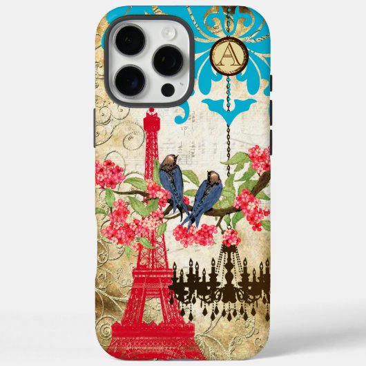 Monogram Cherry Blossom Bird Chandelier iPhone Case-Mate iPhone Case (Achterkant)